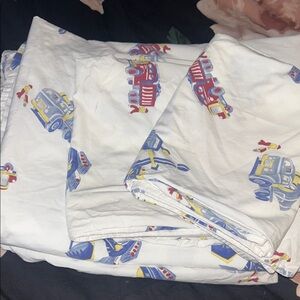 Pottery Barn Kids trucks construction TWIN sheet set